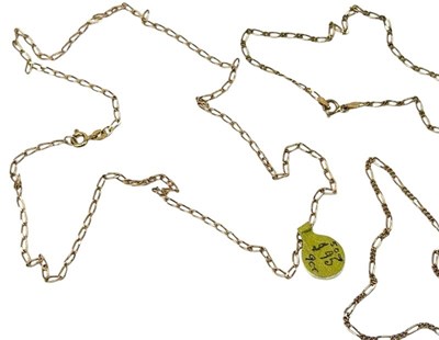 Lot 204 - Two Fine Linked Figaro Chains and a Bracelet.