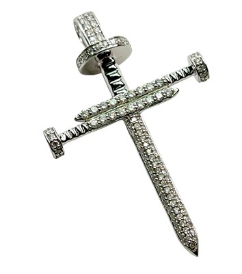 Lot 312 - Nail Head Cross Pendant.