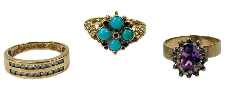 Lot 250 - Three Gem Set Rings.