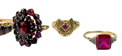 Lot 245 - Five 9ct Yellow Gold Rings.