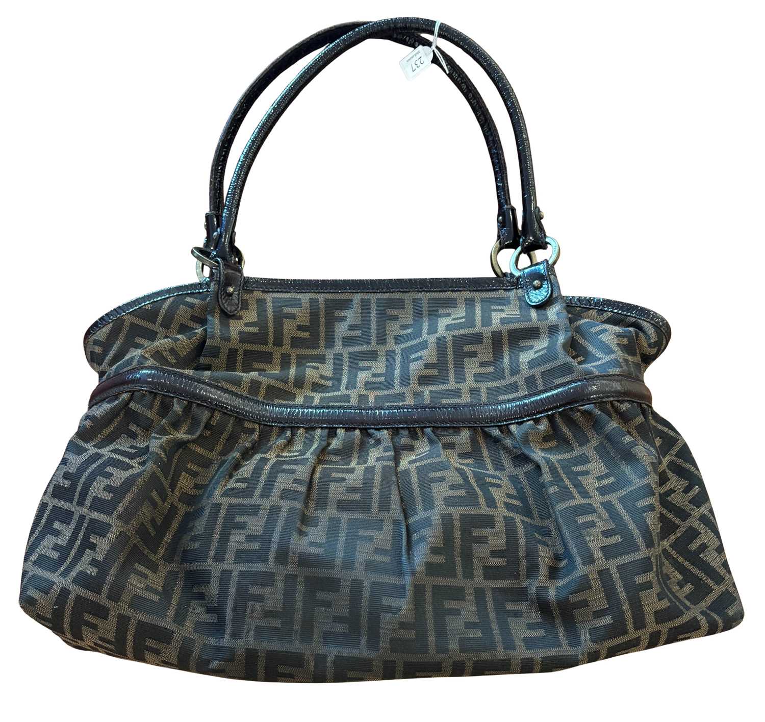 Lot 168 - Fendi Zucca Canvas & Leather Shopper Tote.