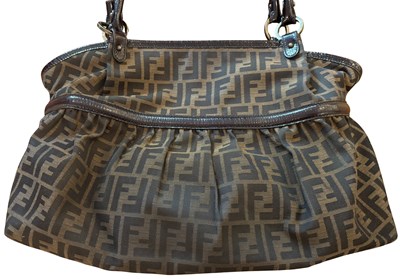 Lot 168 - Fendi Zucca Canvas & Leather Shopper Tote.