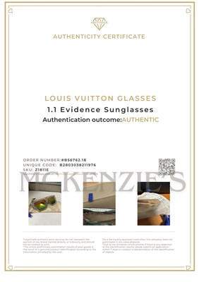 Lot 154 - Louis Vuitton 1.1 Evidence Sunglasses.