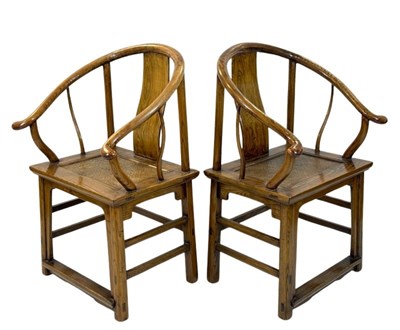 Lot 171 - Pair of Chinese Horseshoe Chairs.