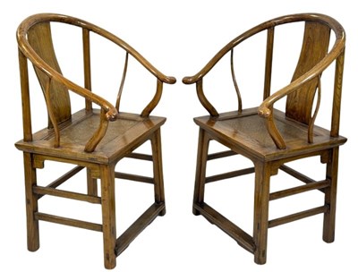 Lot 171 - Pair of Chinese Horseshoe Chairs.