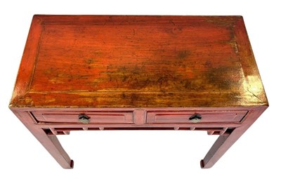Lot 177 - Oriental Two Drawer Console Table.
