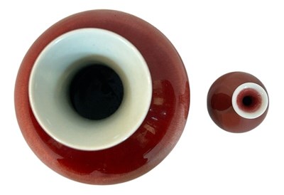 Lot 169 - Two Chinese Red Vases.