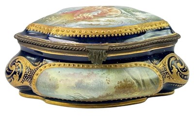 Lot 147 - Porcelain 'Sevres' Jewellery Box.