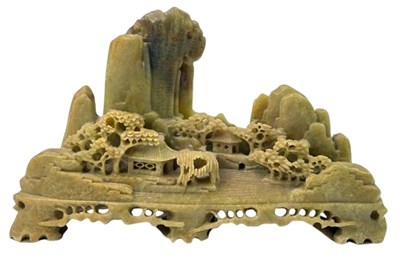 Lot 170 - Chinese Soapstone Carved Scene.