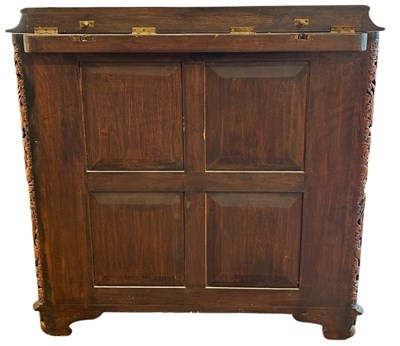 Lot 122 - Carved Teak Drinks Cabinet.