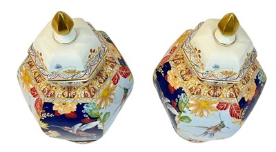 Lot 173 - Pair of Spode Java Hummingbird Vases.