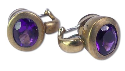 Lot 210 - Amethyst Clip Earrings and Pendant.