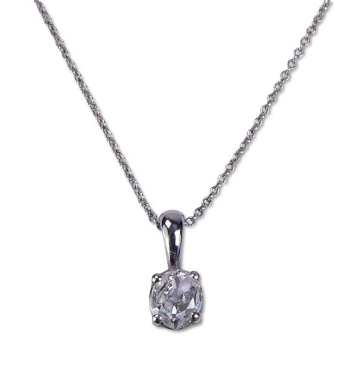 Lot 197 - Diamond Oval Pendant.