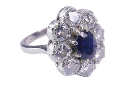 Lot 246 - Sapphire and Diamond Cluster.