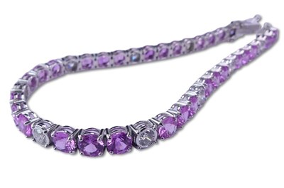 Lot 280 - Pink Sapphire Bracelet.