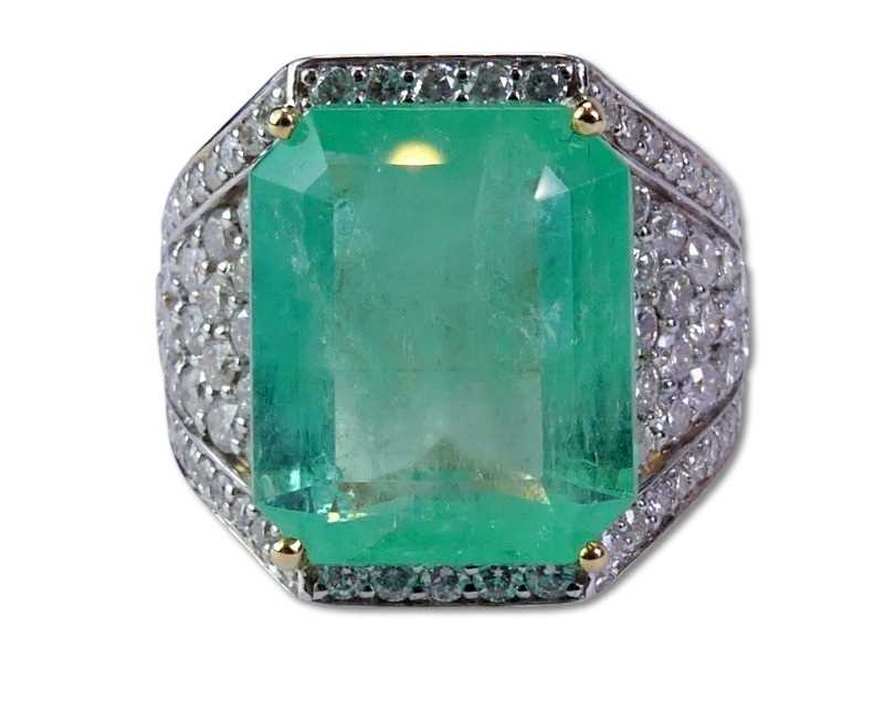 Lot 249 - Colombian Emerald and Diamond Ring.