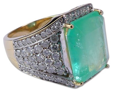 Lot 249 - Colombian Emerald and Diamond Ring.