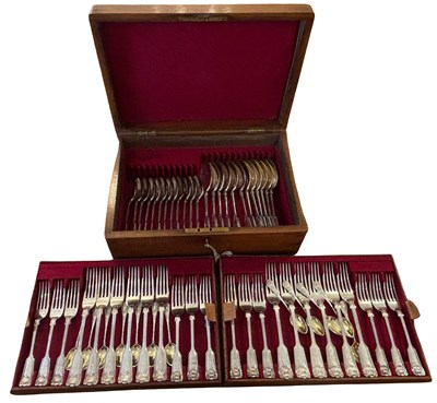 Lot 488 - Boxed Edwardian Silver Dinner Service.
