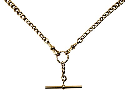 Lot 66 - Large 9ct Curb Link Fob Chain.