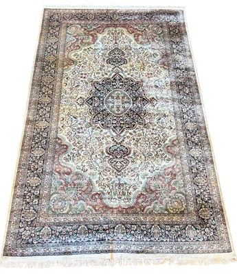 Lot 134 - A Finely Woven With A Dense Knot Count, Kashmiri Silk Rug.