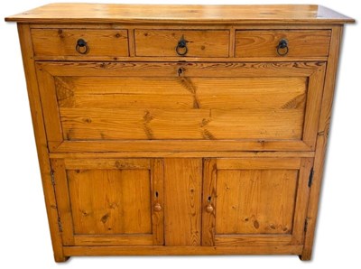 Lot 163 - Vintage Country Pine Buffet Cabinet.