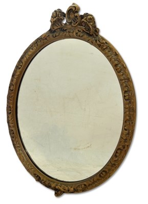 Lot 140 - Rococo Style Oval Wall Mirror.