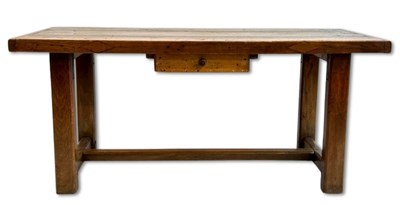 Lot 118 - Large Farmhouse Single Drawer Oak Timber Desk.