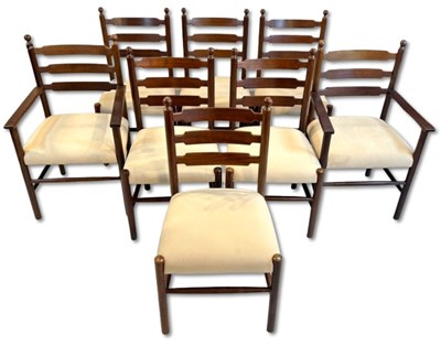 Lot 131 - Set of 8 Jarrah Ladder Back Dining Chairs.