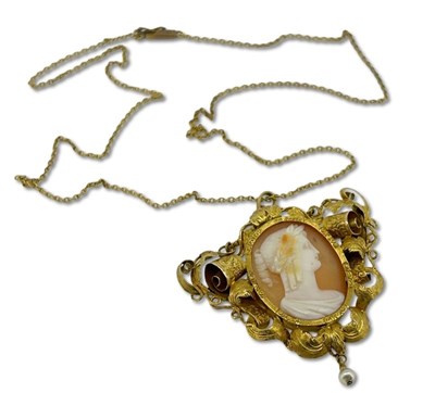 Lot 426 - Cameo Pendant and Chain.