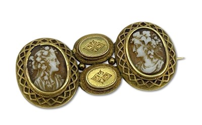 Lot 384 - Double Cameo Brooch.
