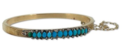 Lot 419 - Diamond Turquoise Bangle.