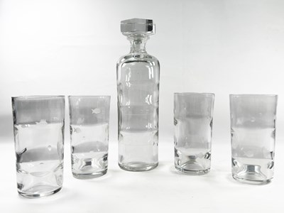 Lot 181 - A Kosta Decanter with Stopper and 4x 'Highball' Glasses.