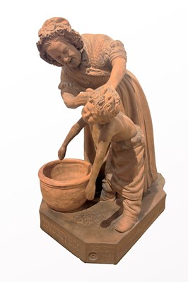 Lot 166 - Giovanni Focardi 1842 - 1903 'You Dirty Boy', 1878 Terracotta.
