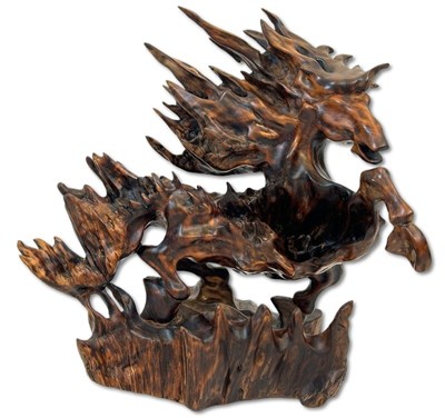 Lot 266 - Chinese Carved Horse Sculpture.