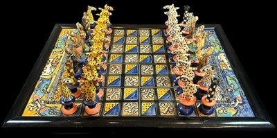 Lot 191 - Steve Davies & Catherine Lane Chess Set.