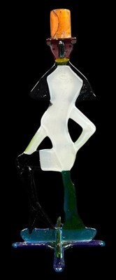 Lot 205 - Studio Glass Burlesque Lady Candle Holder.