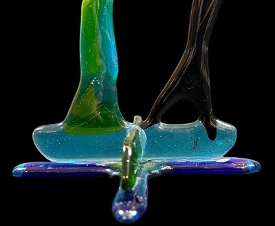 Lot 205 - Studio Glass Burlesque Lady Candle Holder.