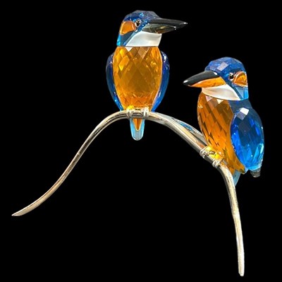 Lot 142 - Swarovski Paradise Birds Kingfishers Figure Group.