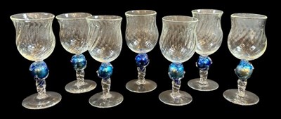 Lot 128 - Alan Fox (WA) Studio Glass Goblets.