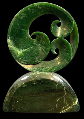 Lot 215 - A Fine Carved New Zealand Greenstone Specimen by Mountain Jade New Zealand.