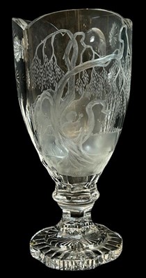 Lot 157 - David Boyce Engraved Waterford Crystal Vase.