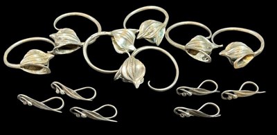 Lot 39 - Silver Napkin Rings and Card Holders.
