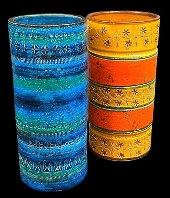 Lot 179 - Two Mid-Century Cylindrical Vases including a Blue Bitossi.