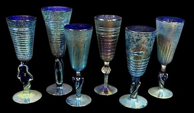 Lot 158 - Set of Alan Fox Glass Goblets, 6pcs.
