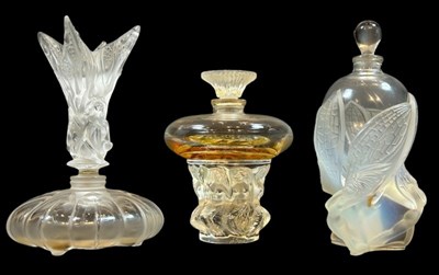 Lot 135 - French Lalique Perfume Bottles, 3pcs.
