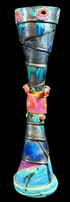 Lot 200 - Katie Gold Ceramic Vase, NZ.