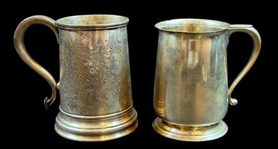 Lot 46 - Two Indian Silver Tankards.