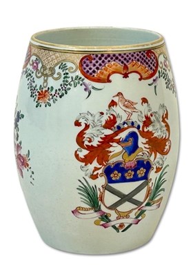 Lot 276 - Chinese Export Style Porcelain Amorial Mug.