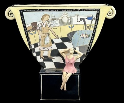 Lot 173 - Artist Unknown, Aust. School Ceramic Sculpture.