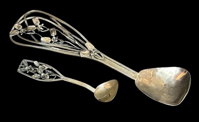 Lot 25 - Sterling Silver Serving Spoon and Small Sugar Ladle.
